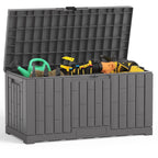 JIOABL 60-Gallon Waterproof Deck Box, UV-Resistant Resin, Lockable with Handles, Ideal for Patio Cushions, Garden Tools & Pool Accessories