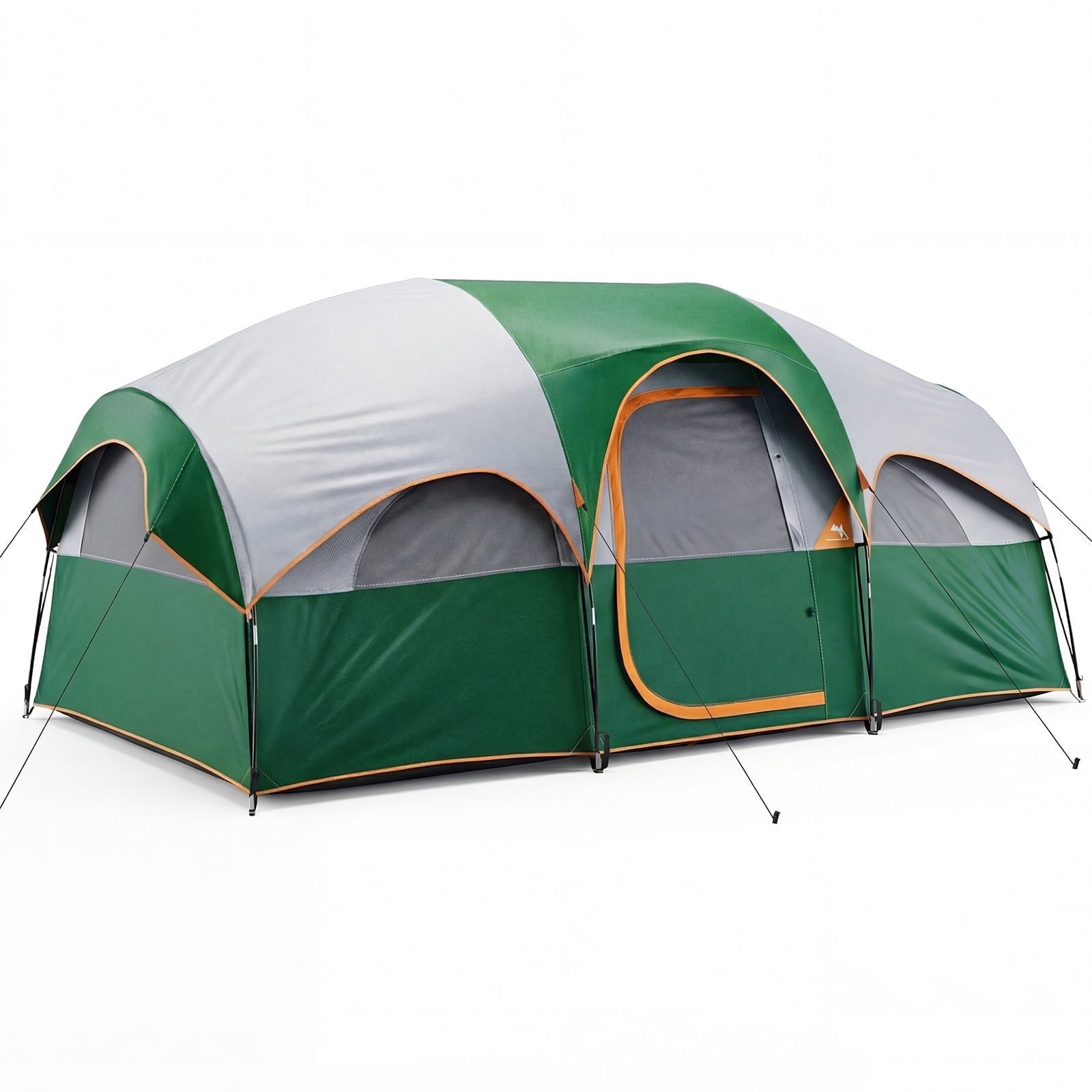 JIOABL 8 Person Camping Tent with Room Divider, Waterproof Polyester, Easy Setup, Portable with Carry Bag, Stakes & Ropes for Outdoor Camping