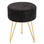 JIOABL Ottoman Foot Stool & Vanity Stool, 350lbs Capacity, Thick Cushion, Gold Metal Legs, for Bedroom & Living Room