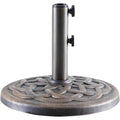 JIOABL Patio Umbrella Base with 2 Removable Pole Adapters, Heavy Duty Resin & Iron Stand, Waterproof, UV-Resistant, Adjustable