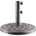 JIOABL Patio Umbrella Base with 2 Removable Pole Adapters, Heavy Duty Resin & Iron Stand, Waterproof, UV-Resistant, Adjustable