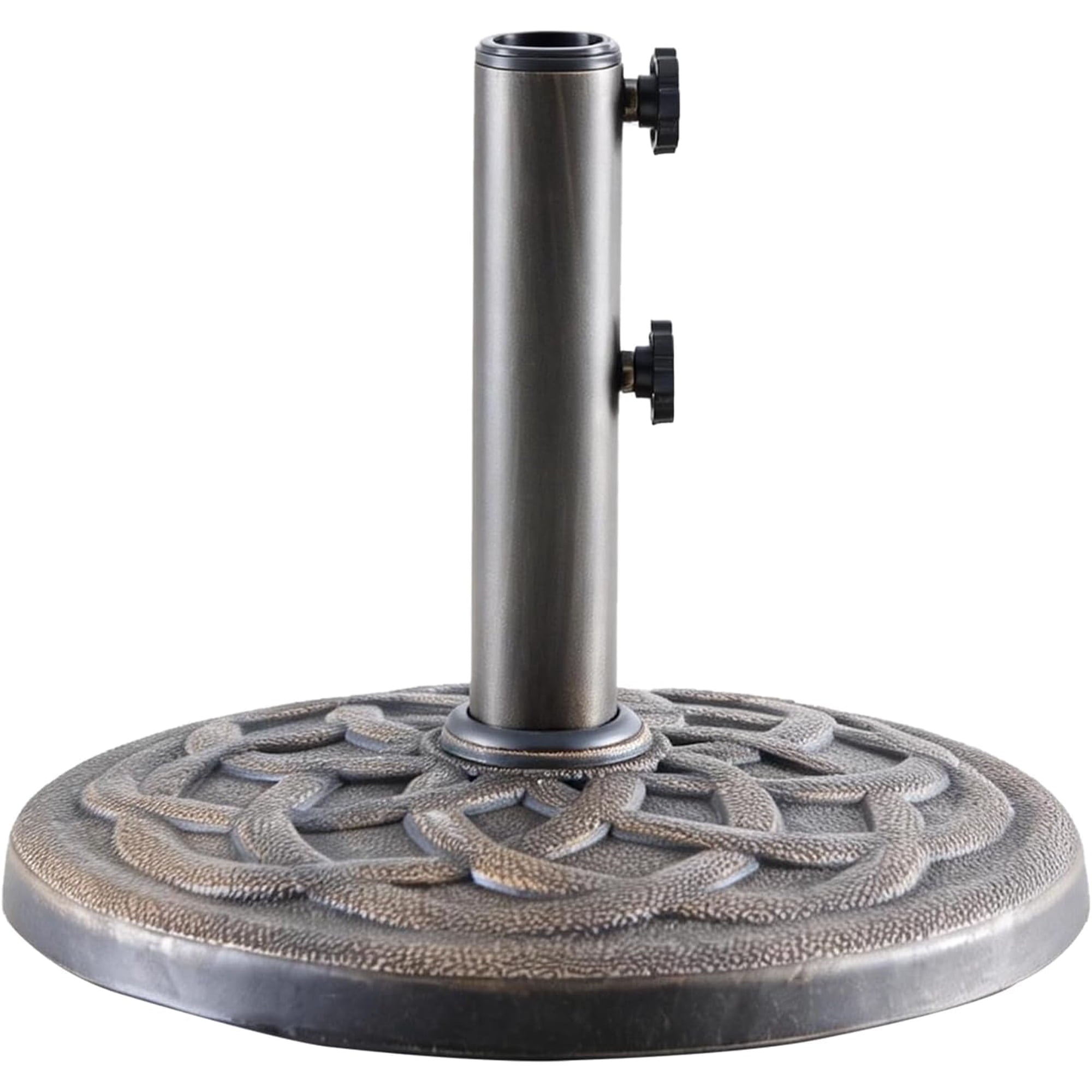 JIOABL Patio Umbrella Base with 2 Removable Pole Adapters, Heavy Duty Resin & Iron Stand, Waterproof, UV-Resistant, Adjustable