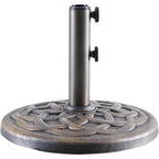 JIOABL Patio Umbrella Base with 2 Removable Pole Adapters, Heavy Duty Resin & Iron Stand, Waterproof, UV-Resistant, Adjustable