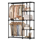 JIOABL Portable Clothes Rack with Shelves, Freestanding Closet Organizer with Hanging Rods for Bedroom, Entryway