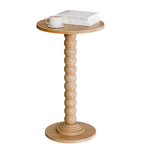 JIOABL Round Side Table, Small End Table with Waterproof MDF & Solid Wood Leg, Compact Space-Saving Accent Table for Living Room, Bedroom or Corners