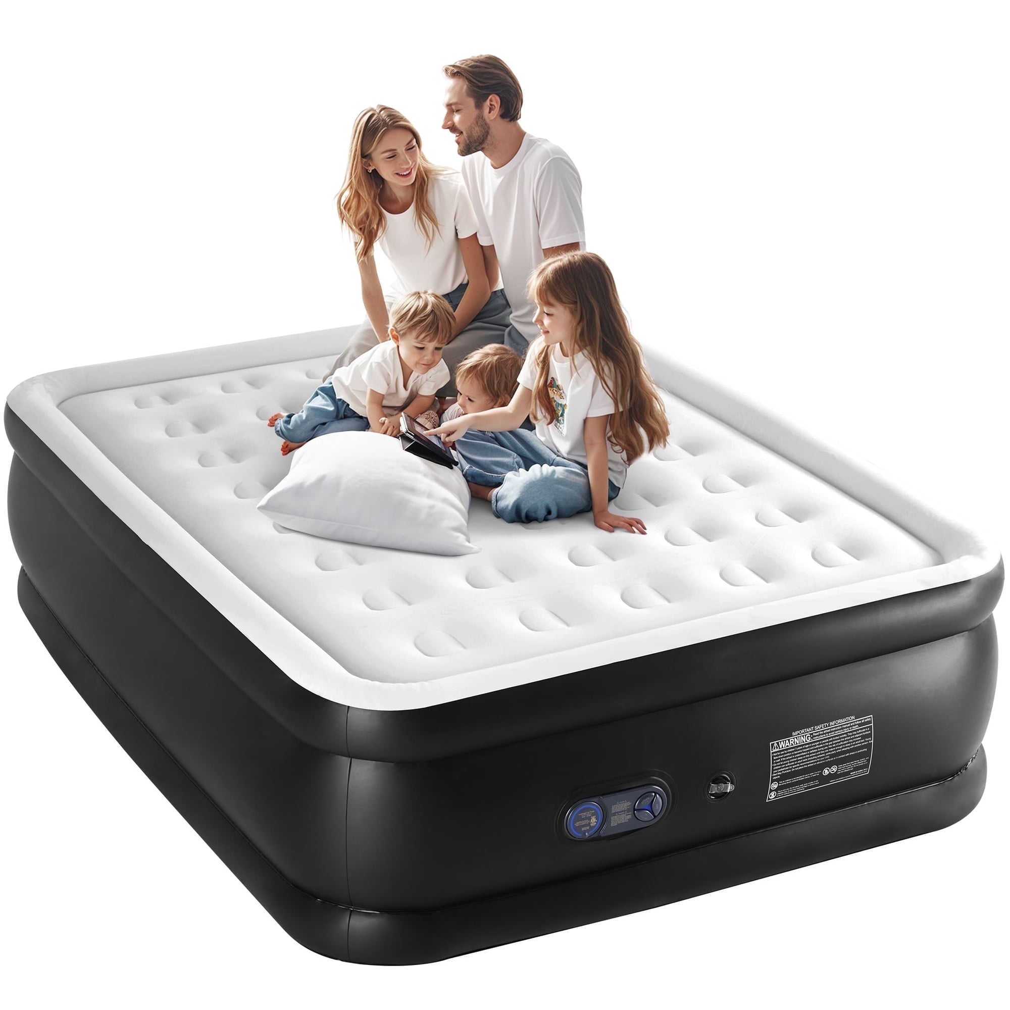 JIOABL  Air Mattress, Portable Low Noise Colchone Inflable with Built in Pump, Maximum Weight Capacity 600 lbs Air Bed for Camping, Beach, Outdoor