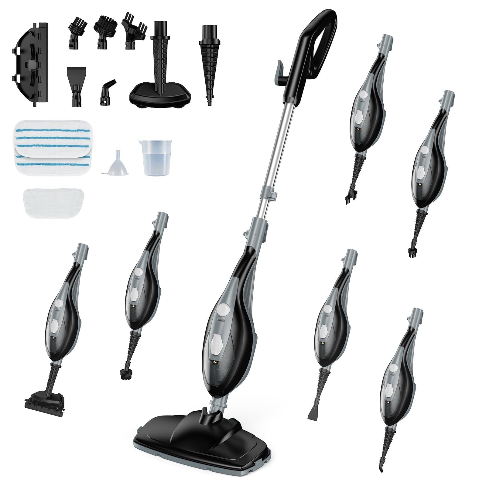 JIOABL 10-in-1 Steam Mop with Handheld Steamer for Hardwood, Tile and Laminate Floors, Multi-Function Cleaner