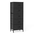 JIOABL 5-Drawer Fabric Dresser with Metal Frame and Wooden Top TV Stand - Perfect for Clothes, Living Room, Hallway, Entryway