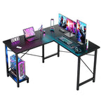 JIOABL 50" L-Shaped Corner Gaming Desk with Reversible CPU Stand, Waterproof Desktop & Metal Frame