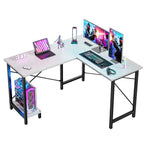 JIOABL 50" L-Shaped Corner Gaming Desk with Reversible CPU Stand, Waterproof Desktop & Metal Frame