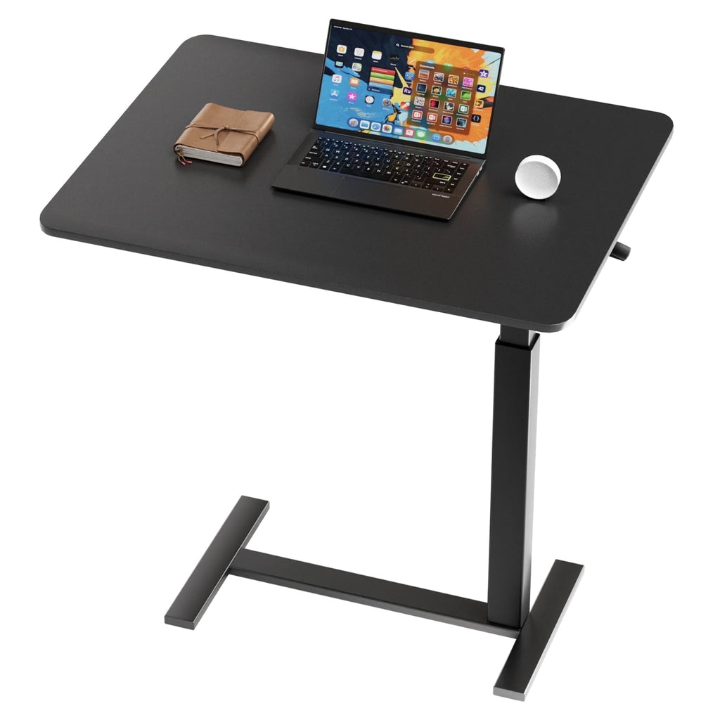 JIOABL Adjustable Overbed Bedside Table with Hidden Wheels for Hospital