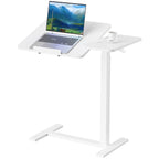 JIOABL Adjustable Overbed Bedside Table with Hidden Wheels for Hospital
