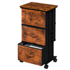 JIOABL Dresser Storage with 3 Drawers, Fabric Tower, Vertical Storage Unit with Wheels & Adjustable Handles for Bedroom, Closet, Office