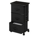 JIOABL Dresser Storage with 3 Drawers, Fabric Tower, Vertical Storage Unit with Wheels & Adjustable Handles for Bedroom, Closet, Office