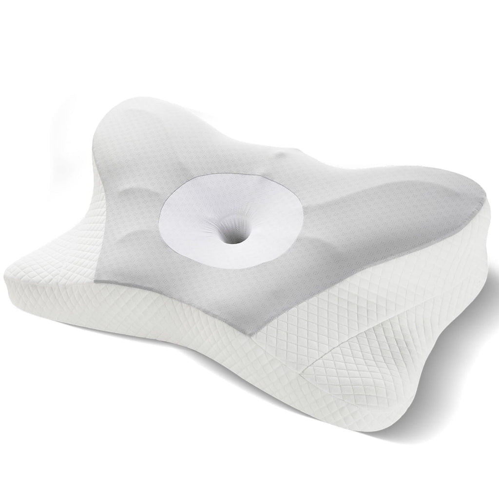 JIOABL Ergonomic Contour Memory Foam Pillows, Cervical Neck Pillow with Cooling Case for Neck Pain Relief