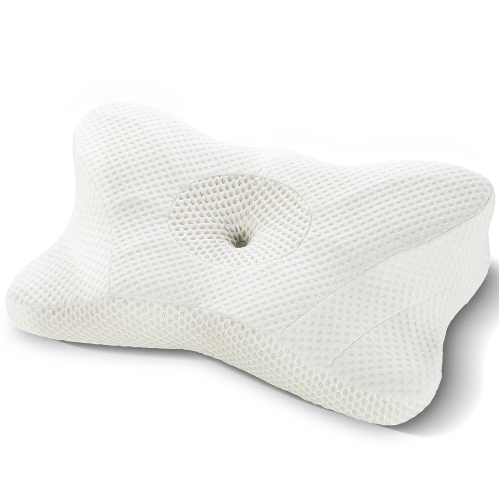 JIOABL Ergonomic Contour Memory Foam Pillows, Cervical Neck Pillow with Cooling Case for Neck Pain Relief
