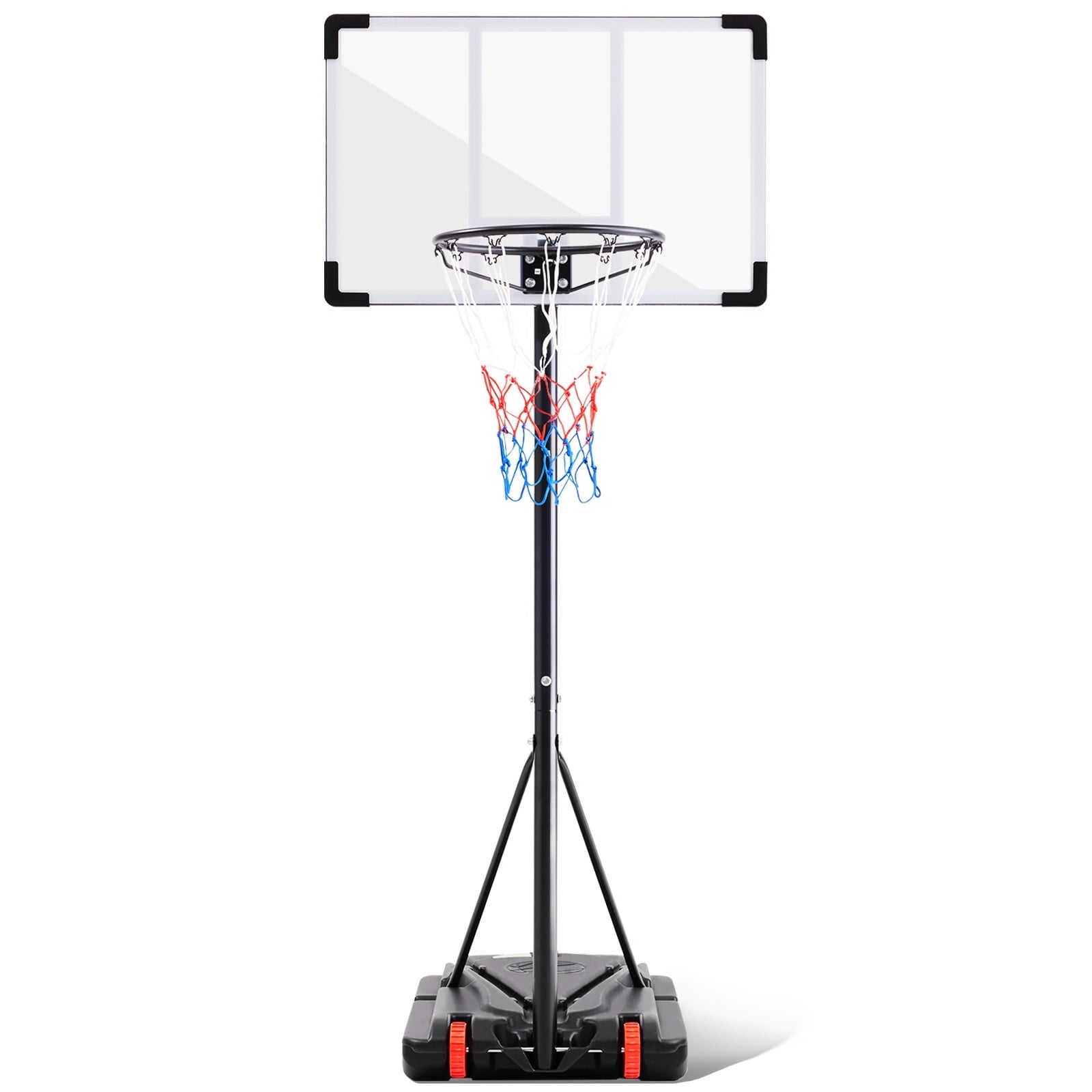 JIOABL Kids Basketball Hoop, Adjustable 5.1-8.5ft Portable Goal for Indoors/Outdoors with Enlarged Base, PC Backboard