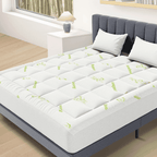 JIOABL Ultra-Soft Bamboo Fiber Mattress Protector, Cooling & Deep Pocket Design, Machine Washable