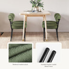 JIOABL Dining Chairs, Boucle Upholstered Kitchen Chairs with Curved Backrest & Metal Legs, Mid Century Modern Round Dining Room Chairs for Vanity, Living Room