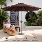 JIOABL Patio Umbrella Base with 2 Removable Pole Adapters, Heavy Duty Resin & Iron Stand, Waterproof, UV-Resistant, Adjustable