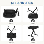 JIOABL Adjustable Piano Bench, X-Frame Music Stool with Padded Seat, Steel Frame, Cushion for Piano Keyboard Stand