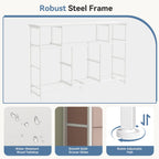 JIOABL TV Stand with 8 Fabric Drawers & Power Outlet, LED TV Console with USB & Type-C, Storage Dresser for Living Room