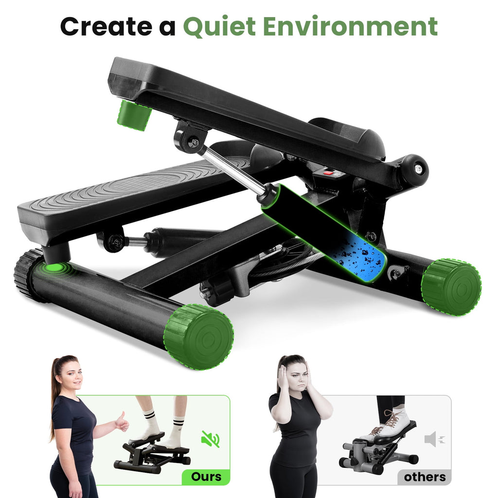 JIOABL Mini Steppers Machine with Resistance Bands for Home Exercise , 300lbs Capacity