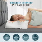 JIOABL Ergonomic Contour Memory Foam Pillows, Cervical Neck Pillow with Cooling Case for Neck Pain Relief