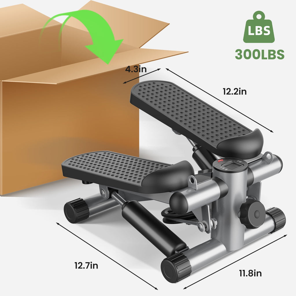 JIOABL Mini Steppers Machine with Resistance Bands for Home Exercise , 300lbs Capacity