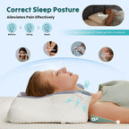 JIOABL Ergonomic Contour Memory Foam Pillows, Cervical Neck Pillow with Cooling Case for Neck Pain Relief