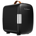 JIOABL Mini Refrigerator 4L/7 Can, Compact Small Fridge, Cosmetics Cooler for RV Use, Skincare, Bedroom, Car, Black