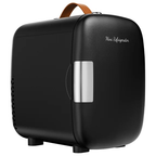JIOABL Mini Refrigerator 4L/7 Can, Compact Small Fridge, Cosmetics Cooler for RV Use, Skincare, Bedroom, Car, Black