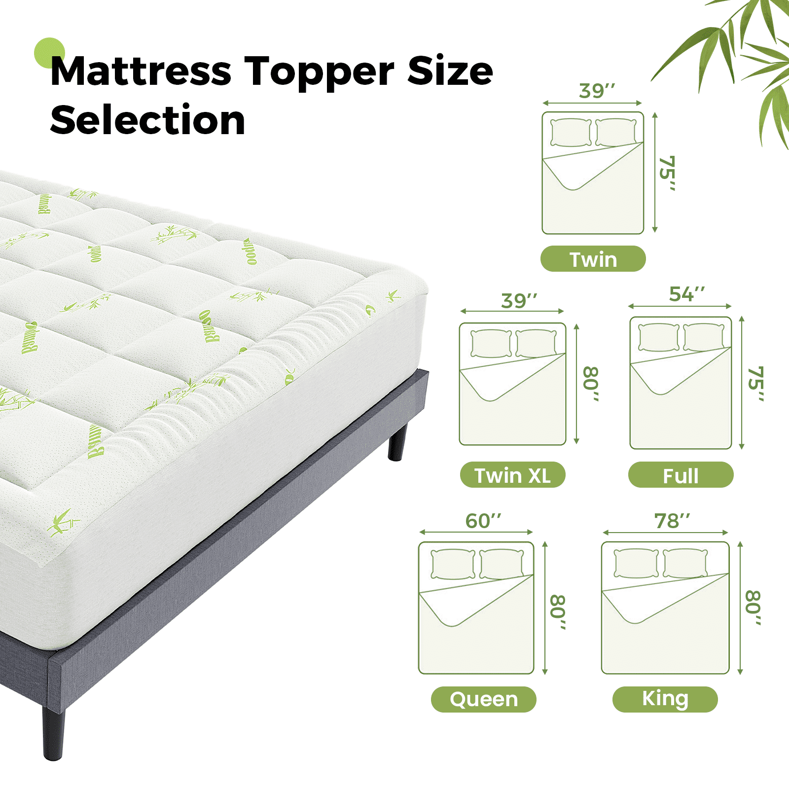 JIOABL Ultra-Soft Bamboo Fiber Mattress Protector, Cooling & Deep Pocket Design, Machine Washable