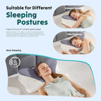 JIOABL Ergonomic Contour Memory Foam Pillows, Cervical Neck Pillow with Cooling Case for Neck Pain Relief
