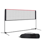 JIOABL Portable Badminton Net Set, 10FT Adjustable Height for Outdoor & Indoor Use, Includes Carry Bag, Easy Setup No Tools Needed, Red-Black
