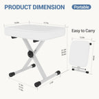 JIOABL Adjustable Piano Bench, X-Frame Music Stool with Padded Seat, Steel Frame, Cushion for Piano Keyboard Stand