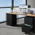JIOABL 2 Drawer Rolling File Cabinet with Lockable Wheels, Mobile Printer Stand with Storage, Steel Frame, 1 Set