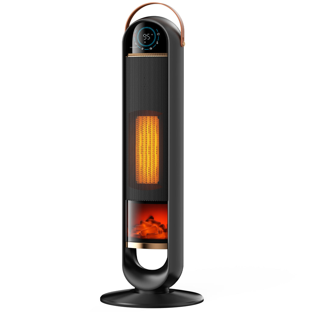 JIOABL Tall Tower Flame Heater with Light | 1500W, 4 Functions, 3s Quick Heat, 2 Heat Settings, Low Noise, Oscillation & Timer