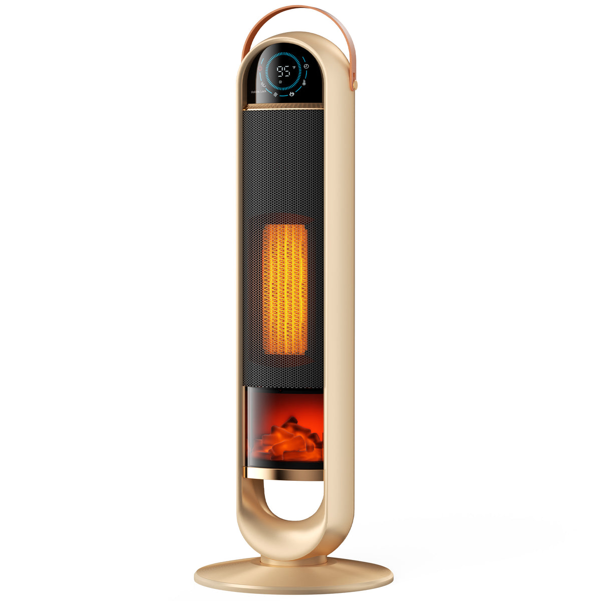 JIOABL Tall Tower Flame Heater with Light | 1500W, 4 Functions, 3s Quick Heat, 2 Heat Settings, Low Noise, Oscillation & Timer