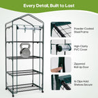 JIOABL Greenhouse with PE Cover, Portable Plant Grow House with Zipper Door & Steel Frame for Indoor Outdoor Garden
