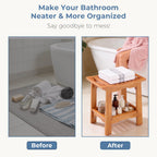 JIOABL Pine Wood Shower Bench, 250lbs Capacity, Waterproof, Non-Slip, Adjustable, for Indoor & Outdoor Use - Natural Finish