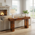 JIOABL 63" Farmhouse Console Table, Narrow Sofa Table Behind Couch, Wooden Entryway Accent Table, for Foyer, Hallway & Living Room