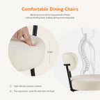 JIOABL Dining Chairs, Boucle Upholstered Kitchen Chairs with Curved Backrest & Metal Legs, Mid Century Modern Round Dining Room Chairs for Vanity, Living Room