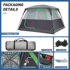 JIOABL 6 Person Camping Tent with Rainfly, Waterproof Polyester, Easy Setup, Portable with Carry Bag, Stakes & Ropes for Outdoor Camping
