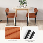 JIOABL Dining Chairs, Boucle Upholstered Kitchen Chairs with Curved Backrest & Metal Legs, Mid Century Modern Round Dining Room Chairs for Vanity, Living Room
