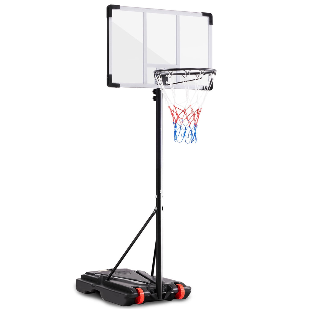 JIOABL Kids Basketball Hoop, Adjustable 5.1-8.5ft Portable Goal for Indoors/Outdoors with Enlarged Base, PC Backboard