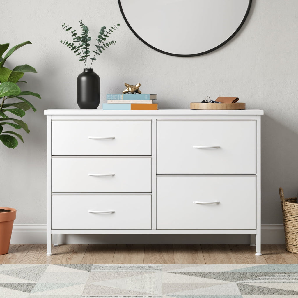 JIOABL 5-Drawer Dresser with Drawer Organizers for Bedroom, Living Room, or Closet