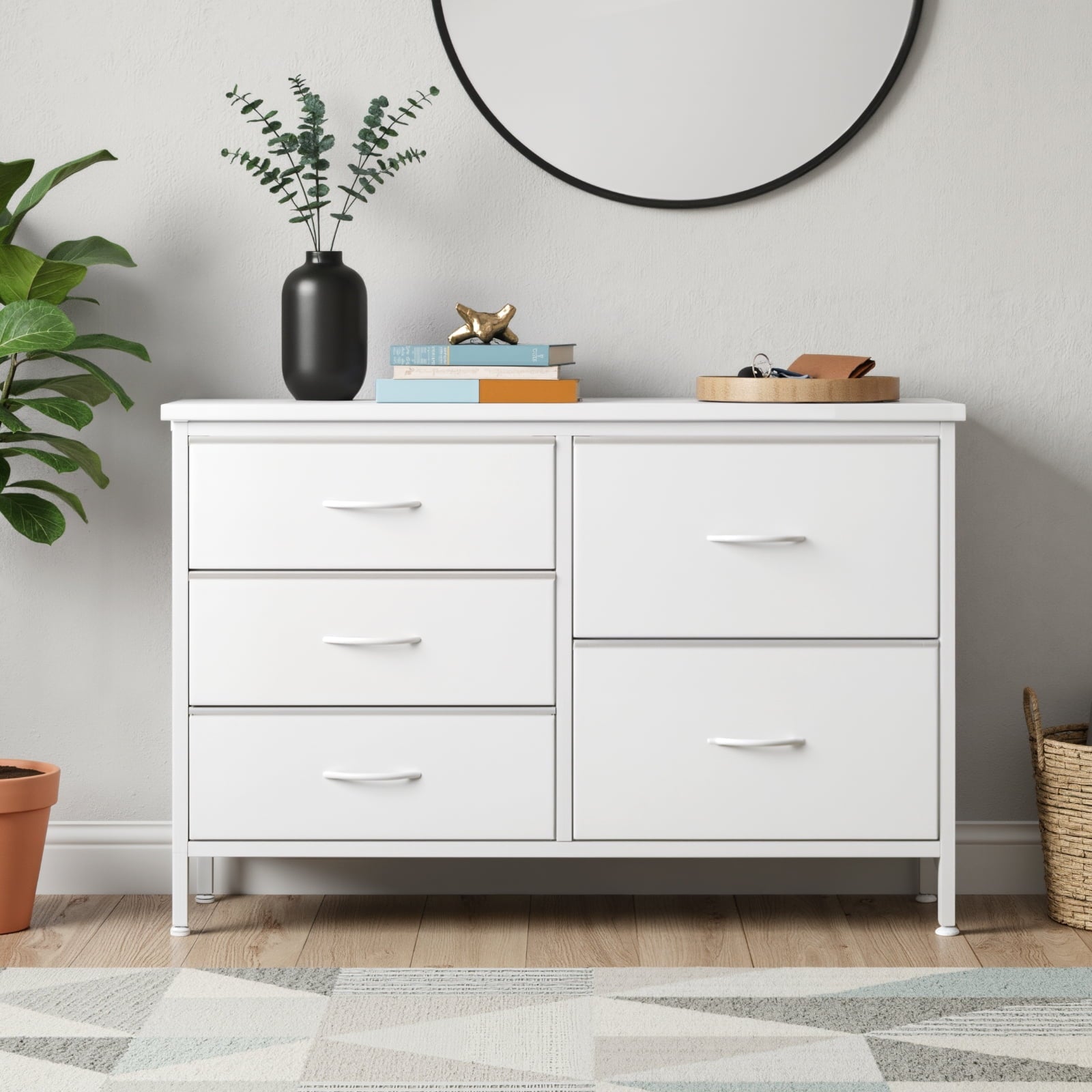 JIOABL 5-Drawer Dresser with Drawer Organizers for Bedroom, Living Room, or Closet