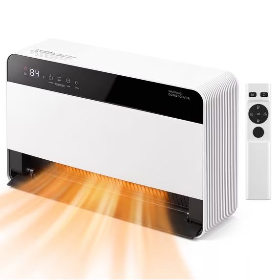 JIOABL Space Heater, Wall Heater for Indoor Use with Thermostat, White