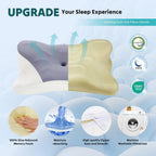JIOABL Ergonomic Contour Memory Foam Pillows, Cervical Neck Pillow with Cooling Case for Neck Pain Relief
